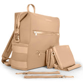 BUNSO Baby neoprene diaper bag material closeup showing water-resistant durability for daily outings
