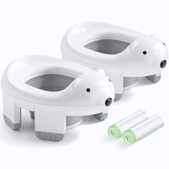 Bunwag 2-pack portable potty seat in travel-use setup supports on-the-go toddler training.