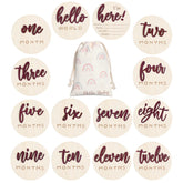 Burbell 7-pack 3D baby milestone discs with hello world for keepsake photos