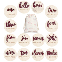 Burbell 7-pack 3D baby milestone discs with hello world for keepsake photos