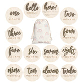 Burbell 7-pack 3D milestone discs close-up highlight durable wood keepsake for photos