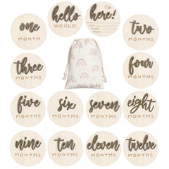 Burbell 7-pack 3D milestone discs close-up highlight durable wood keepsake for photos