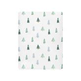 Burbuja Christmas Tree crib sheet closeup texture shows soft modal fabric