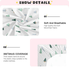 Burbuja Christmas Tree crib sheet standard crib dimensions compatible with most mattresses