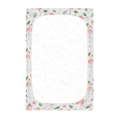 Burbuja Flamingos crib sheet with a snug elastic fit keeps the sheet flat during sleep.