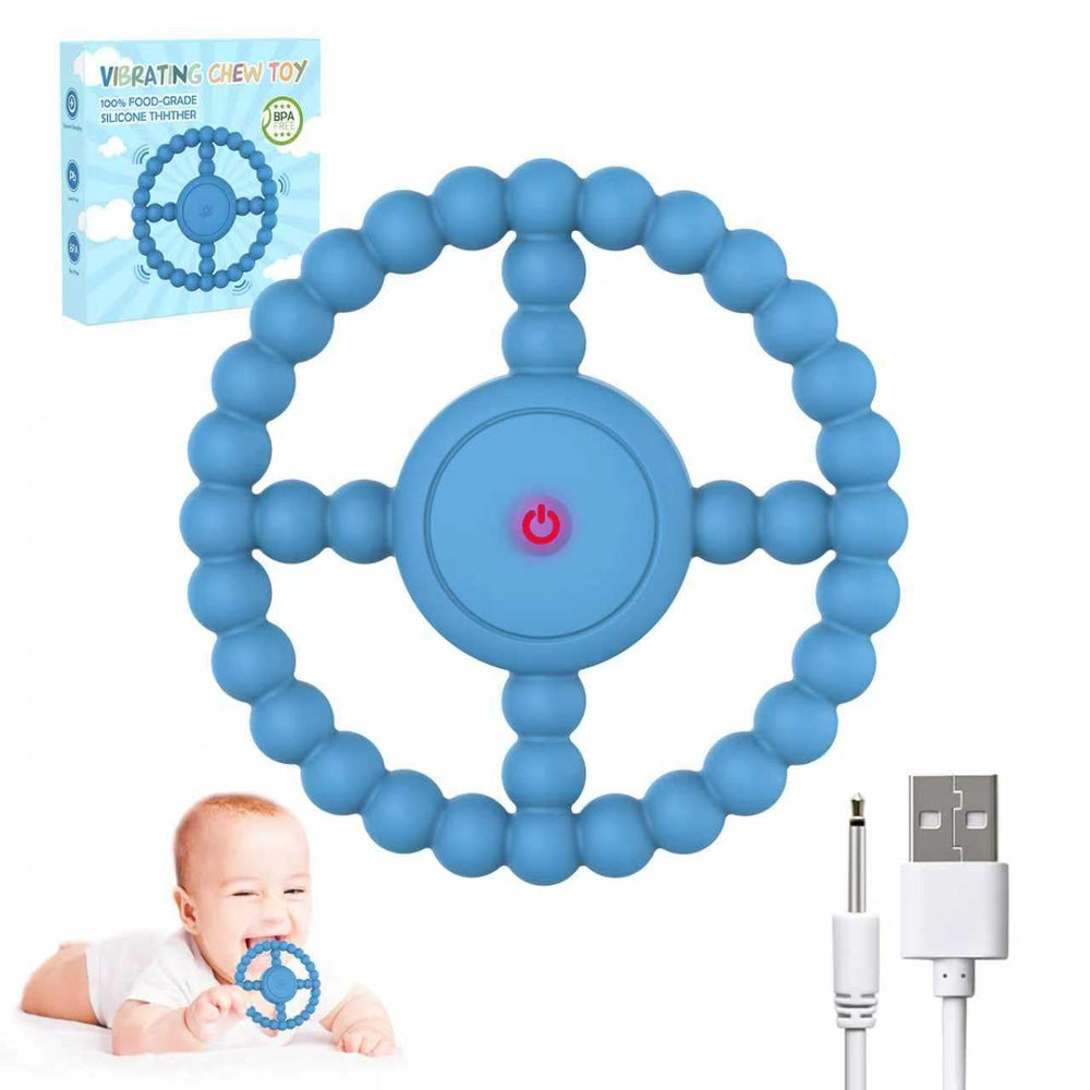 B.urHero vibrating sensory chew toy front view promotes calm focus and gentle teething relief.