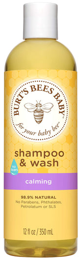 Burt's Bees Baby Shampoo & Wash Calming bottle pour: gentle cleanse for delicate skin.