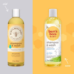 Burt's Bees Baby Shampoo and Wash tear-free foam is ready for bath time routine.