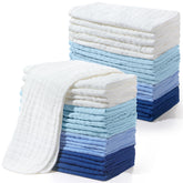 Buryeah muslin burp cloths laid flat showing soft cotton texture for gentle care