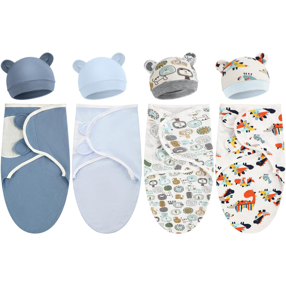 Buryeah preemie swaddle blanket blue flatlay showing soft cotton for delicate skin.
