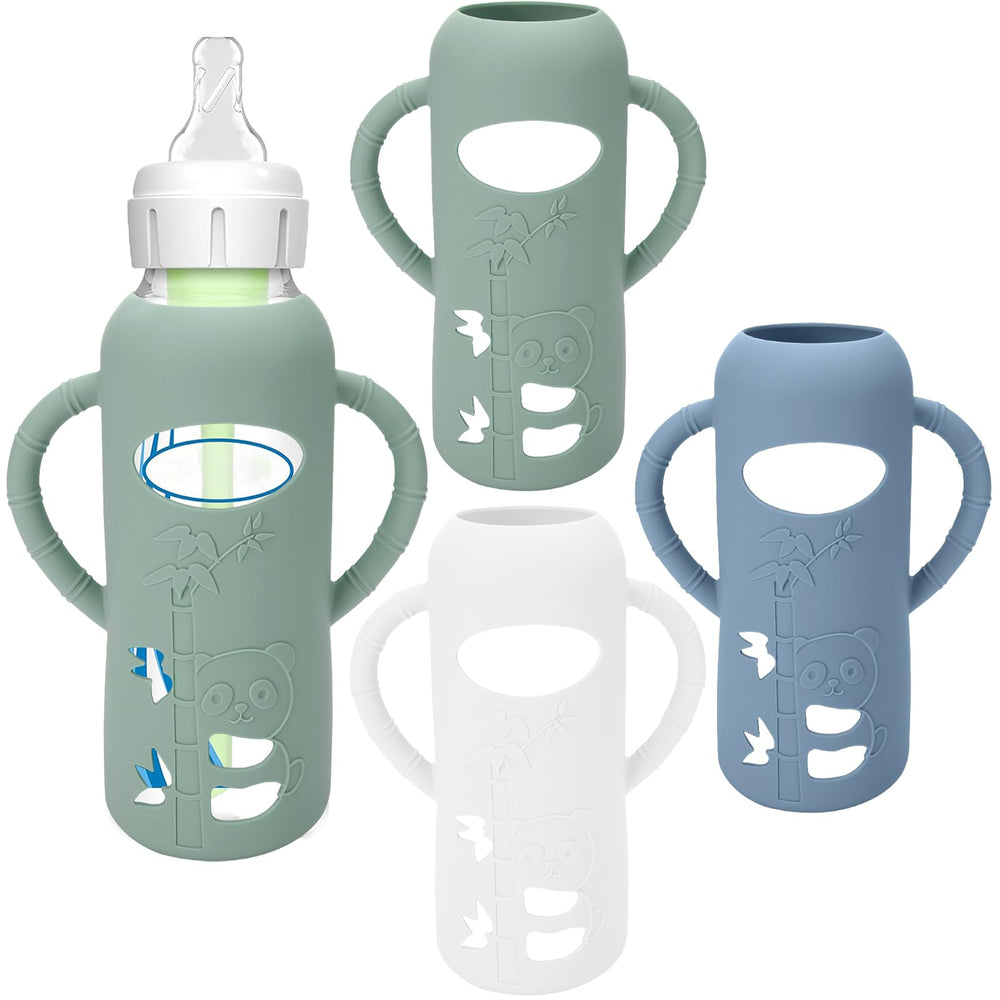 BUSOHA sleeve closeup showing drop protection for Dr. Brown's 8 oz bottle.