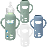 BUSOHA sleeve closeup showing drop protection for Dr. Brown's 8 oz bottle.