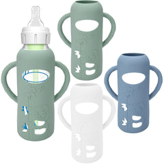 BUSOHA sleeve closeup showing drop protection for Dr. Brown's 8 oz bottle.
