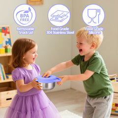 BUSOHA durable stainless-steel construction withstands drops while keeping snacks fresh and ready.