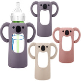 BUSOHA koalas sleeve on 8 oz glass bottle provides drop protection.