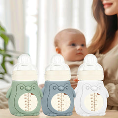 BUSOHA bottle sleeve provides thermal insulation for MAM 6oz glass bottles.