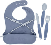 BUSY BABY Bungee Bib strap closeup shows adjustable neck closure for a comfy, mess-free fit.