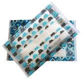 Butipods blue elephants pouch demonstrates stay-moist wipes on the go for quick tidyups
