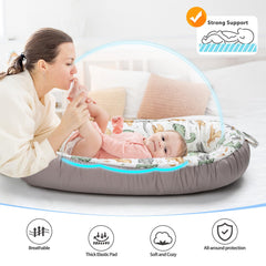 BUTOA Baby Lounger organic cotton bumper provides safe cushioned support