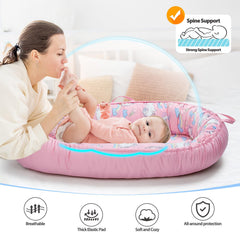 BUTOA Baby Lounger with handles shows portability for home or travel.