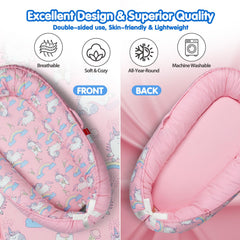 BUTOA Baby Lounger in tummy time position provides gentle support.