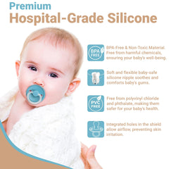 Button Me pacifier with fashionable colors illustrates gender-inclusive style and everyday versatility.