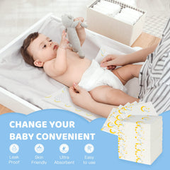 Buyockss baby changing pads reveal absorbent core for quick changes