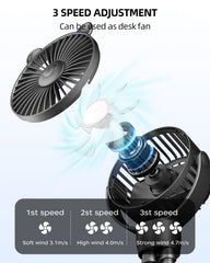 Buywoo battery-powered stroller fan recharges via USB for travel-friendly cooling
