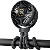 BuyWoo portable stroller fan with 360° rotation for flexible on-the-go cooling.