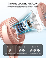 buywoo portable-stroller-mini-fan USB-rechargeable design for easy recharging on the go.