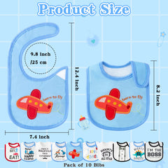 BWkoss adjustable Velcro bibs grow with baby for longer use.