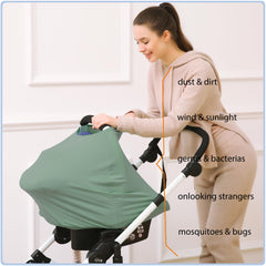 ByeBye Calorie baby-stroller cover in soft fabric provides sun protection on outings