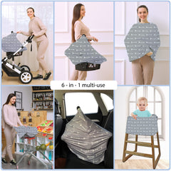 ByeBye Calorie nursing canopy on-the-go as stroller cover for shade and protection.