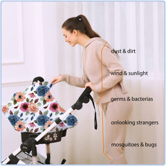 ByeBye Calorie car seat canopy breathes easily through the open hole for airflow.