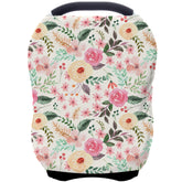 ByeBye Calorie pink floral nursing canopy shields baby from sun and wind