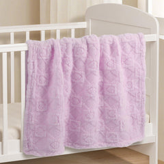 BYKOSY baby blanket closeup shows plush fibers for sensitive skin