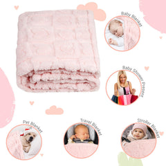 BYKOSY baby blanket 40x30 inch stroller-friendly size for on-the-go warmth.