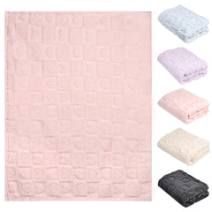 BYKOSY heart checkered blanket reverse solid color for versatile style.