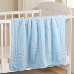 BYKOSY Ultra Soft Fleece Baby Blanket fabric close-up shows plush texture and soft skin feel