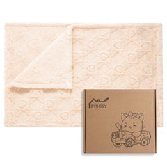 BYKOSY Ultra Soft Fleece Baby Blanket heart-checkered close-up for cozy newborn cuddles.