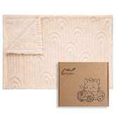 BYKOSY Ultra Soft Fleece Blanket front view shows rainbow beige plush for newborn comfort