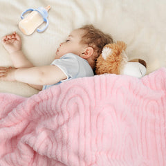 BYKOSY rainbow pink blanket in stroller on-the-go warmth