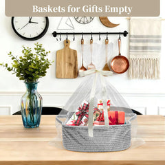 BYLSSNUK gift basket empty grey living room storage for magazines snacks