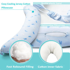 BYRIVER C-shaped body pillow cover closeup highlights soft jersey texture.