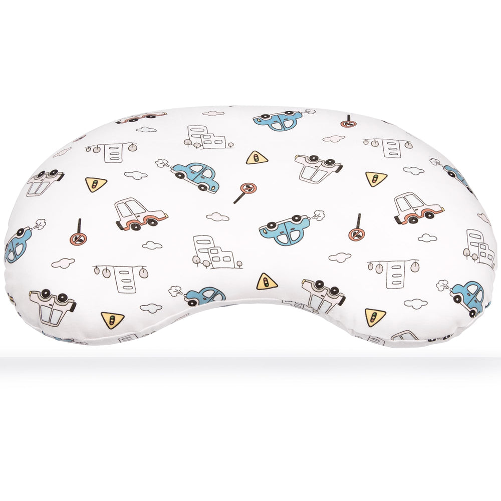 BYRIVER CarCity kids pillow 12x22 close-up shows bedtime comfort for active sleepers.