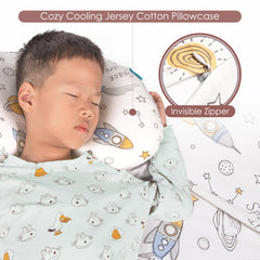 BYRIVER Spaceship pillowcase close-up emphasizes breathable skin-friendly fabric.