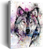 C8BUSIS wolf canvas print front view enhances bold focal point in modern decor.