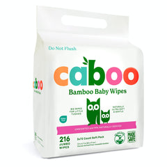 Caboo Baby Wipes bamboo viscose pack-travel display with 72 wipes per pack for on-the-go cleaning.