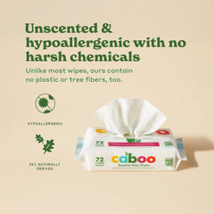 Caboo Baby Wipes plant-based bamboo fiber highlights eco-friendly sourcing for families.