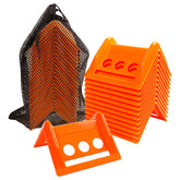 Cabtherlyn 24-pack flatbed edge protectors in orange case safeguard cargo during transit.